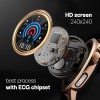 (Refurbished) Vibez by Lifelong Xena Smartwatch for Women with HD Display| ECG+PPG|Body Temprature|24x7 Heart Rate & SpO2 Tracking| Sports Mode|IP68|10 Days Battery Backup(VBSWW126, Gold)