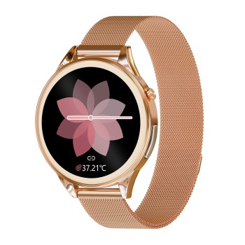 (Refurbished) Vibez by Lifelong Xena Smartwatch for Women with HD Display| ECG+PPG|Body Temprature|24x7 Heart Rate & SpO2 Tracking| Sports Mode|IP68|10 Days Battery Backup(VBSWW126, Gold)
