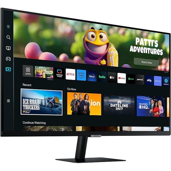 Samsung 27-inch(68.58cm) M5 FHD Smart Monitor, Mouse & Keyboard Control, Smart TV apps, IoT Hub, Office 365, Apple Airplay, Dex, Speakers, Remote, Bluetooth (LS27CM500EWXXL, Black)