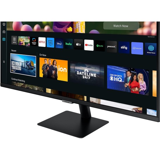 Samsung 27-inch(68.58cm) M5 FHD Smart Monitor, Mouse & Keyboard Control, Smart TV apps, IoT Hub, Office 365, Apple Airplay, Dex, Speakers, Remote, Bluetooth (LS27CM500EWXXL, Black)
