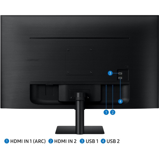 Samsung 27-inch(68.58cm) M5 FHD Smart Monitor, Mouse & Keyboard Control, Smart TV apps, IoT Hub, Office 365, Apple Airplay, Dex, Speakers, Remote, Bluetooth (LS27CM500EWXXL, Black)