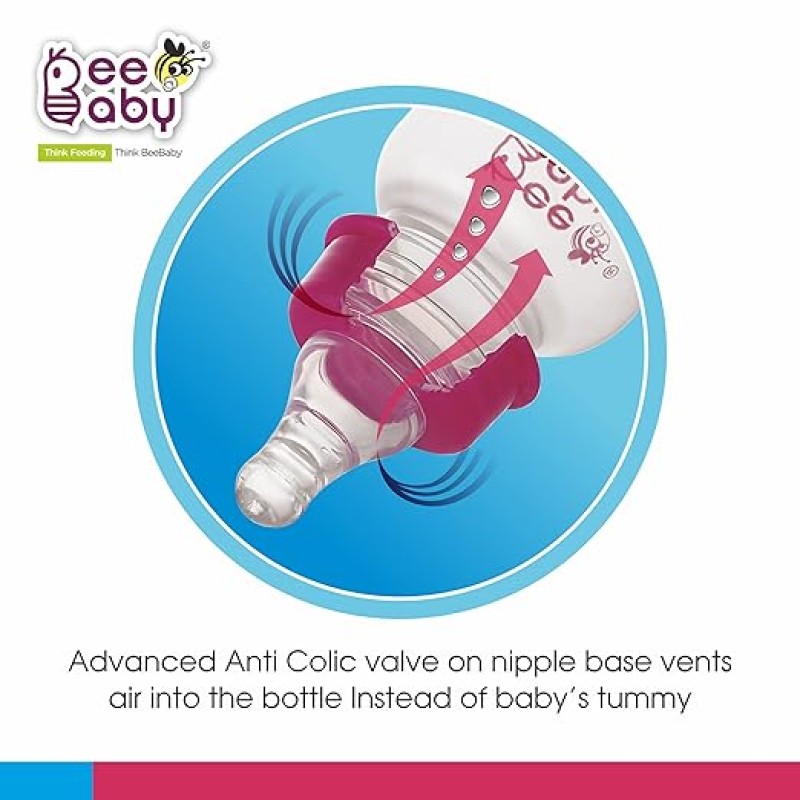 BeeBaby Basic Slim Neck Baby Feeding Bottle with Premium Anti Colic Silicone Nipple for New Born/Infant/Toddler/Babies, 100% BPA Free ((Pack of 2) 250 ML, Pink) BeeBaby Basic Slim Neck Baby Feeding Bottle with Premium Anti Colic Silicone Nipple for New Born/Infant/Toddler/Babies, 100% BPA Free ((Pack of 2) 250 ML, Pink)
