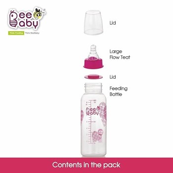 BeeBaby Basic Slim Neck Baby Feeding Bottle with Premium Anti Colic Silicone Nipple for New Born/Infant/Toddler/Babies, 100% BPA Free ((Pack of 2) 250 ML, Pink) BeeBaby Basic Slim Neck Baby Feeding Bottle with Premium Anti Colic Silicone Nipple for New Born/Infant/Toddler/Babies, 100% BPA Free ((Pack of 2) 250 ML, Pink)