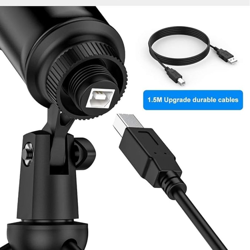 CEZO USB Microphone Condenser Microphnoe with Tripod Stand, USB Cable and Input Volume Control Knob, Cardioid Studio for Recording Streaming and YouTube Videos CompatibleWith PC & Laptop CEZO USB Microphone Condenser Microphnoe with Tripod Stand, USB Cable and Input Volume Control Knob, Cardioid Studio for Recording Streaming and YouTube Videos CompatibleWith PC & Laptop