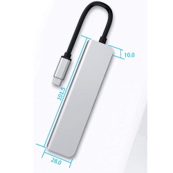 Verilux® USB C Hub,5 in 1 Type C Hub Portable Aluminum Multiport USB Adapter with 4K@30Hz HDMI Output,2.0/3.0 Ports,USB 55W PD Compatible with MacBook Pro/Air/M1,Dell XPS Devices Verilux® USB C Hub,5 in 1 Type C Hub Portable Aluminum Multiport USB Adapter with 4K@30Hz HDMI Output,2.0/3.0 Ports,USB 55W PD Compatible with MacBook Pro/Air/M1,Dell XPS Devices