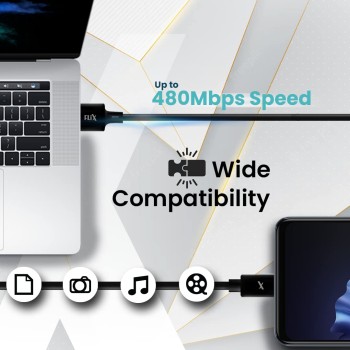 FLiX (Beetel Flow USB to Micro USB PVC Data Sync & 12W(2.4A) Fast Charging Cable,Made in India,480Mbps Data Sync,Solid Cable,1 Meter Long cable for all Andriod & Micro USB Devices (Black)(XCD-FPM01) FLiX (Beetel Flow USB to Micro USB PVC Data Sync & 12W(2.4A) Fast Charging Cable,Made in India,480Mbps Data Sync,Solid Cable,1 Meter Long cable for all Andriod & Micro USB Devices (Black)(XCD-FPM01)