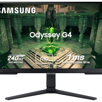 Samsung 27-inch(68.4cm) FHD, IPS Gaming, 240Hz, 1ms Flat Monitor, 1920 x 1080 Pixels, Height Adjustable Stand, HDR10, Nvidia G-Sync Compatible, Ultrawide Game View (LS27BG400EWXXL, Black)