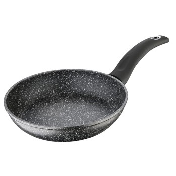 Bergner Orion NonStick 24 cm Fry Pan/ Skillet, 100% Recyclable, For Low Oil Saut�/Pancake/ Crepe/Eggs/Paratha/Toasts, Textured Soft Touch Handle, Granite Finish, Induction & Gas ready, 1-Year Warranty