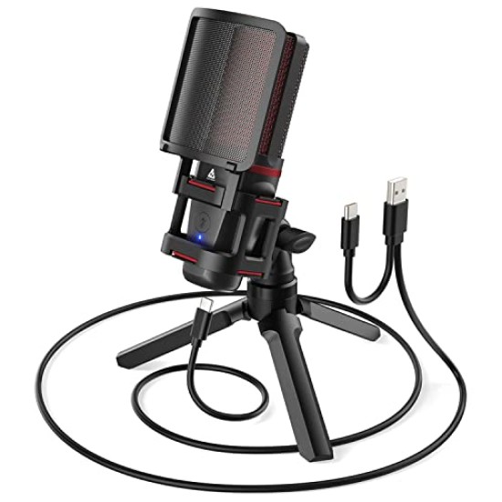 Audio Array AM-C6 USB Plug & Play Condenser Microphone Kit | with pop-Filter & Shock Mount | 3.5 mm No Latency Monitoring, Volume Control & Mute Button | Gaming, Podcasting & Streaming Audio Array AM-C6 USB Plug & Play Condenser Microphone Kit | with pop-Filter & Shock Mount | 3.5 mm No Latency Monitoring, Volume Control & Mute Button | Gaming, Podcasting & Streaming