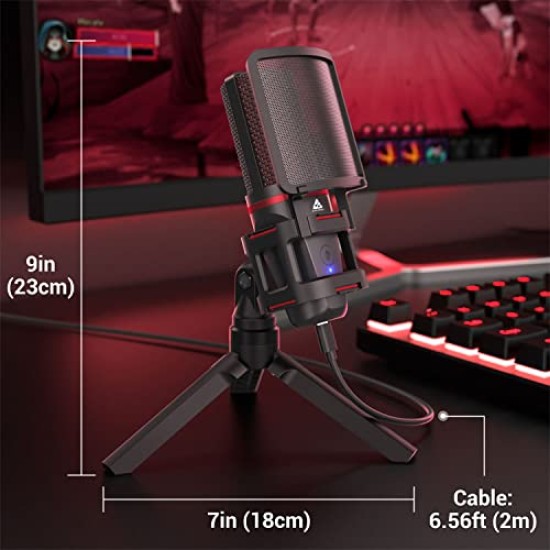Audio Array AM-C6 USB Plug & Play Condenser Microphone Kit | with pop-Filter & Shock Mount | 3.5 mm No Latency Monitoring, Volume Control & Mute Button | Gaming, Podcasting & Streaming Audio Array AM-C6 USB Plug & Play Condenser Microphone Kit | with pop-Filter & Shock Mount | 3.5 mm No Latency Monitoring, Volume Control & Mute Button | Gaming, Podcasting & Streaming
