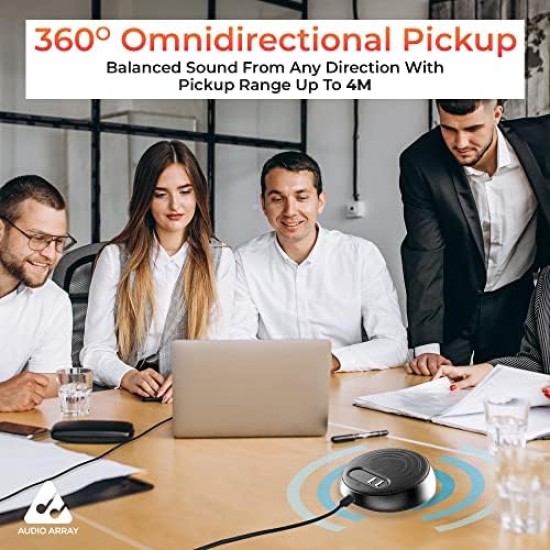 Audio Array AM-C10 USB Plug & Play Conference Microphone with Speaker | Omni Directional Pickup Upto 4M | Speaker and Mic Mute Buttons | Volume Control & Mute Button | Ideal for Meeting & Video Call Audio Array AM-C10 USB Plug & Play Conference Microphone with Speaker | Omni Directional Pickup Upto 4M | Speaker and Mic Mute Buttons | Volume Control & Mute Button | Ideal for Meeting & Video Call