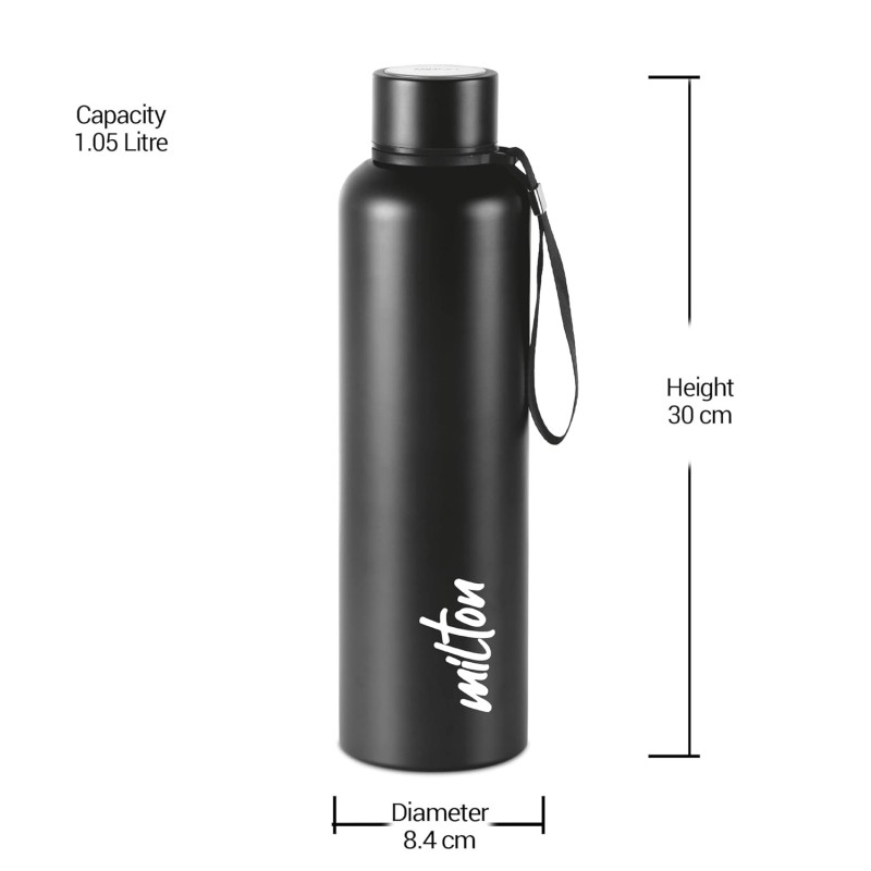 MILTON Aura 1000 Thermosteel Bottle, 1050 ml Water Bottles, 24 Hours Hot and Cold, Easy to Carry, Easy Grip, Rust Proof, Tea, Coffee, Office, Travel Bottle, Dark Blue MILTON Aura 1000 Thermosteel Bottle, 1050 ml Water Bottles, 24 Hours Hot and Cold, Easy to Carry, Easy Grip, Rust Proof, Tea, Coffee, Office, Travel Bottle, Dark Blue