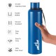 MILTON Aura 1000 Thermosteel Bottle, 1050 ml Water Bottles, 24 Hours Hot and Cold, Easy to Carry, Easy Grip, Rust Proof, Tea, Coffee, Office, Travel Bottle, Dark Blue