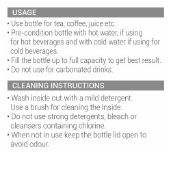 MILTON Aura 1000 Thermosteel Bottle, 1050 ml Water Bottles, 24 Hours Hot and Cold, Easy to Carry, Easy Grip, Rust Proof, Tea, Coffee, Office, Travel Bottle, Dark Blue