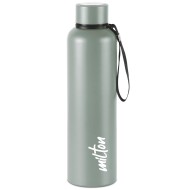 Milton Aura 1000 Thermosteel Bottle, 1050 ml Water Bottles, 24 Hours Hot and Cold, Easy to Carry, Easy Grip, Rust Proof, Tea, Coffee, Office, Travel Bottle, Grey