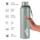 Milton Aura 1000 Thermosteel Bottle, 1050 ml Water Bottles, 24 Hours Hot and Cold, Easy to Carry, Easy Grip, Rust Proof, Tea, Coffee, Office, Travel Bottle, Grey