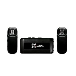 Xtreme Acoustics XAWL603 Wireless UHF Dual Channel Lavalier Microphone with 3.5mm Camera and Mobile Cable for Singing, Audio Video Recording, YouTube
