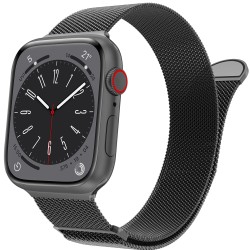 VEMIGON for Apple Watch Band Series 10 46mm, Series 9/8/7/6/5/4/3/2/1/SE/Ultra 42mm 44mm 45mm 49mm, Stainless Steel Mesh Loop Magnetic Clasp Replacement Strap for iWatch(Watch Not Included) Black