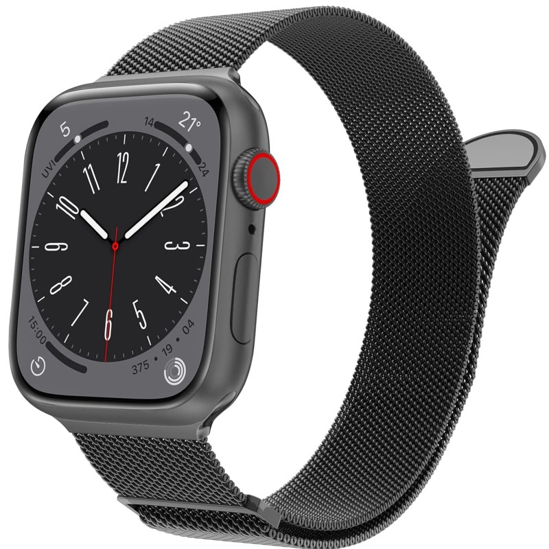 VEMIGON for Apple Watch Band Series 10 46mm, Series 9/8/7/6/5/4/3/2/1/SE/Ultra 42mm 44mm 45mm 49mm, Stainless Steel Mesh Loop Magnetic Clasp Replacement Strap for iWatch(Watch Not Included) Black VEMIGON for Apple Watch Band Series 10 46mm, Series 9/8/7/6/5/4/3/2/1/SE/Ultra 42mm 44mm 45mm 49mm, Stainless Steel Mesh Loop Magnetic Clasp Replacement Strap for iWatch(Watch Not Included) Black