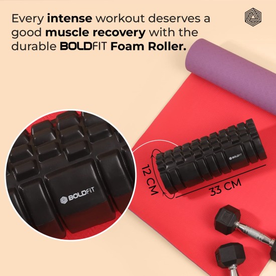 Boldfit Foam Roller For Deep Tissue Massage High Density Foam Rollers Stick For Physical, 1 Count (Pack of 1)