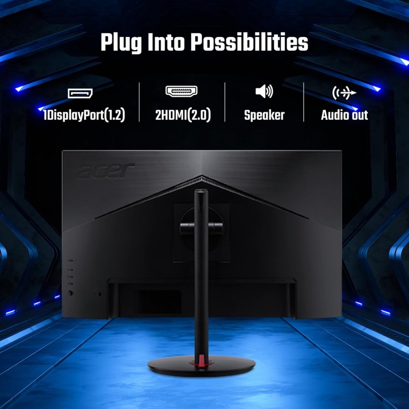 Acer Nitro Xv272U V3 27 Inch IPS Wqhd 2560 X 1440 Pixels Gaming Backlight Led LCD Monitor|180Hz Refresh Rate,0.5Ms Resonse Time|HDR 400|AMD Free Sync|Eyesafe Certified,Black