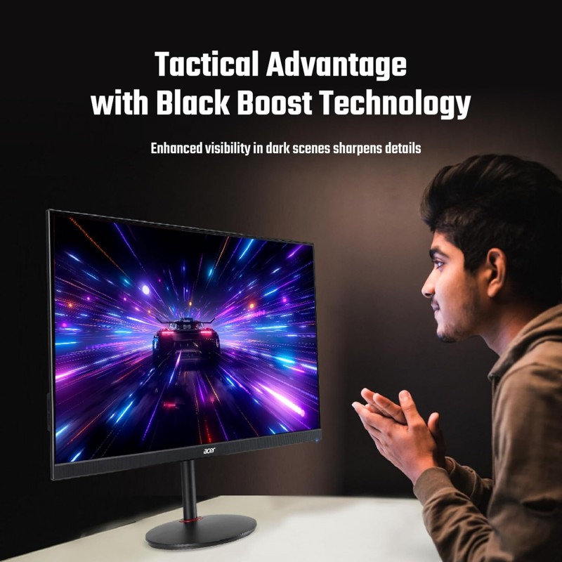 Acer Nitro Xv272U V3 27 Inch IPS Wqhd 2560 X 1440 Pixels Gaming Backlight Led LCD Monitor|180Hz Refresh Rate,0.5Ms Resonse Time|HDR 400|AMD Free Sync|Eyesafe Certified,Black