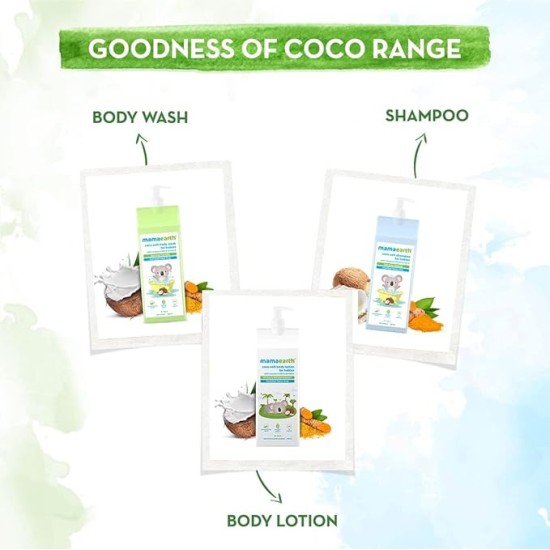 Mamaearth Coco Soft Body Wash For Babies - 400 ml | Infused with Coconut Milk & Turmeric | Tear Free Cleanser, Gently Cleanses Skin & Prevents Infections