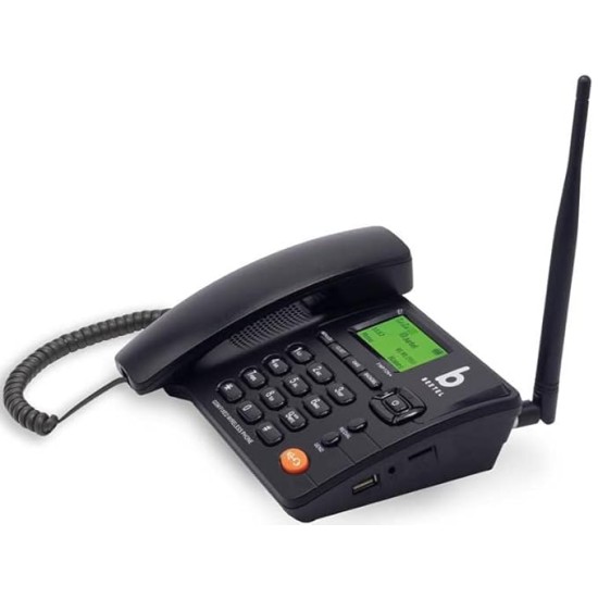 Beetel F2N+FWP Fixed Corded Landline Phone,Wireless with LCD Display, Quad Band,Dual Sim,Voice Recording,Auto Answering, Mp3 Player,3.5Mm Jack,Alarm,Basic Calc,TNC Antenna,Screen Auto Lock(F2N+Black)