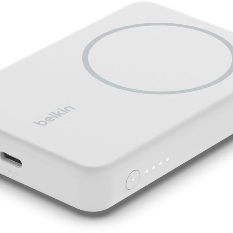 (Refurbished) Belkin 5000 mAh Magsafe Wireless Power Bank | 7.5W Wireless Fast Charging | Compatible w/iPhone 17, Air, Pro, ProMax, AirPods, Google Pixel 10, etc. | 2 Years Warranty | White (Refurbished) Belkin 5000 mAh Magsafe Wireless Power Bank | 7.5W Wireless Fast Charging | Compatible w/iPhone 17, Air, Pro, ProMax, AirPods, Google Pixel 10, etc. | 2 Years Warranty | White