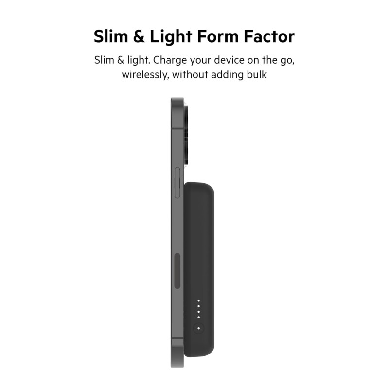 (Refurbished) Belkin 5000 mAh Magsafe Wireless Power Bank | 7.5W Wireless Fast Charging | Compatible w/iPhone 17, Air, Pro, ProMax, AirPods, Google Pixel 10, etc. | 2 Years Warranty | Black (Refurbished) Belkin 5000 mAh Magsafe Wireless Power Bank | 7.5W Wireless Fast Charging | Compatible w/iPhone 17, Air, Pro, ProMax, AirPods, Google Pixel 10, etc. | 2 Years Warranty | Black