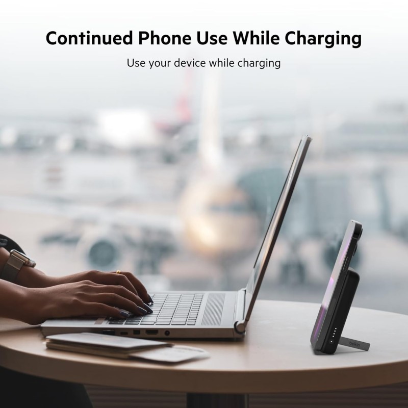(Refurbished) Belkin 5000 mAh Magsafe Wireless Power Bank | 7.5W Wireless Fast Charging | Compatible w/iPhone 17, Air, Pro, ProMax, AirPods, Google Pixel 10, etc. | 2 Years Warranty | Black (Refurbished) Belkin 5000 mAh Magsafe Wireless Power Bank | 7.5W Wireless Fast Charging | Compatible w/iPhone 17, Air, Pro, ProMax, AirPods, Google Pixel 10, etc. | 2 Years Warranty | Black