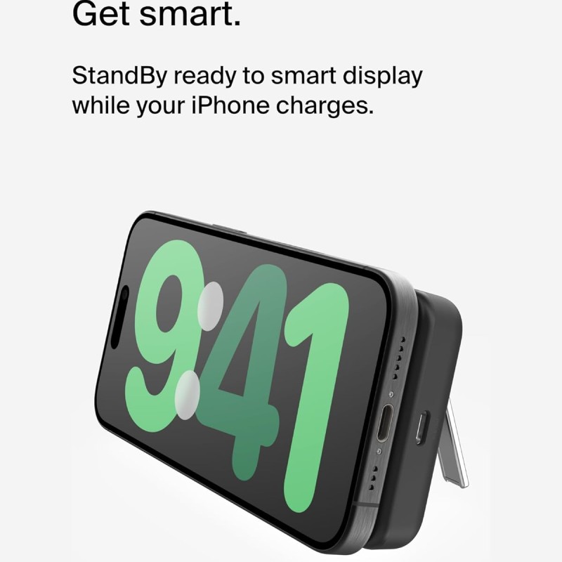 (Refurbished) Belkin 5000 mAh Magsafe Wireless Power Bank | 7.5W Wireless Fast Charging | Compatible w/iPhone 17, Air, Pro, ProMax, AirPods, Google Pixel 10, etc. | 2 Years Warranty | Black (Refurbished) Belkin 5000 mAh Magsafe Wireless Power Bank | 7.5W Wireless Fast Charging | Compatible w/iPhone 17, Air, Pro, ProMax, AirPods, Google Pixel 10, etc. | 2 Years Warranty | Black