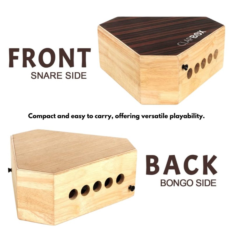 Clapbox Travel Cajon (2-sided), Snare, Bongo - Rubber wood with Carry Bag Clapbox Travel Cajon (2-sided), Snare, Bongo - Rubber wood with Carry Bag