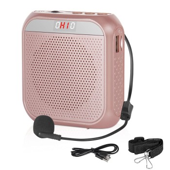 ZORBES� Voice-Amplifier Microphone Headset Set - 2200 mAh, Support TF Card/Flash Drive, with Strap Belt, Portable Voice Amplifier for Teachers