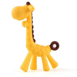 BabyGo Baby Silicone teether Giraffe Teething Toys Hand Chewing Soother Toddler for Baby (Yellow)…