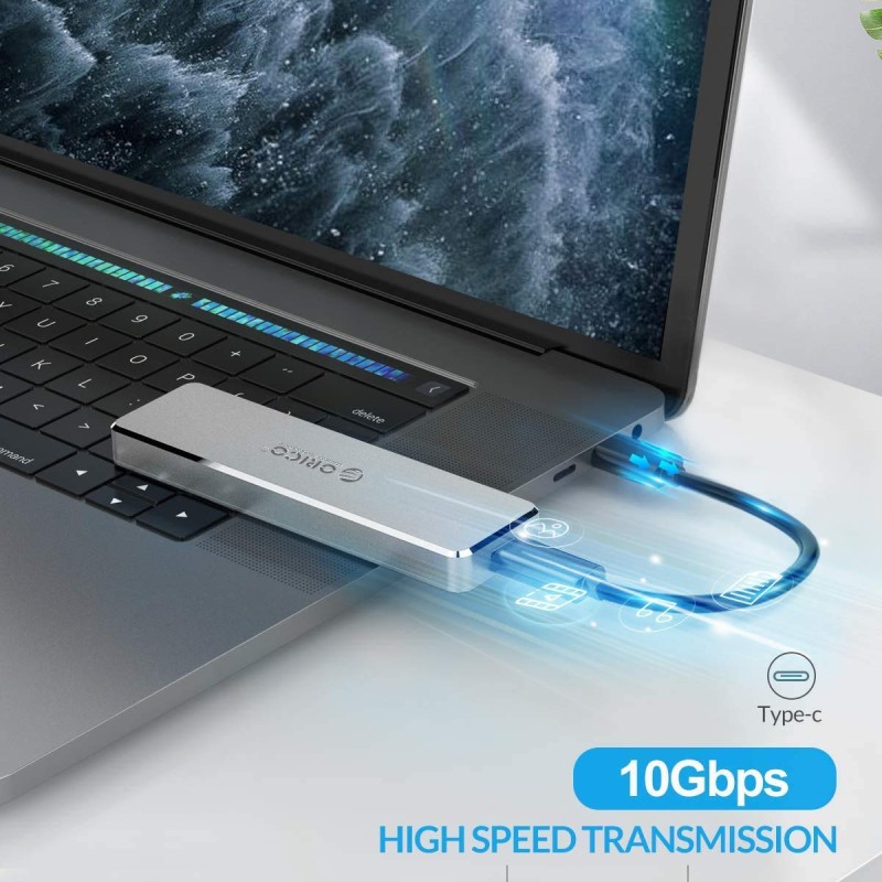 ORICO Mini M.2 NVME SSD Enclosure Push-Open Aluminum NVME External Hard Drive Case USB3.1 Gen2 Type-C up to 2TB [SSD NOT Included]