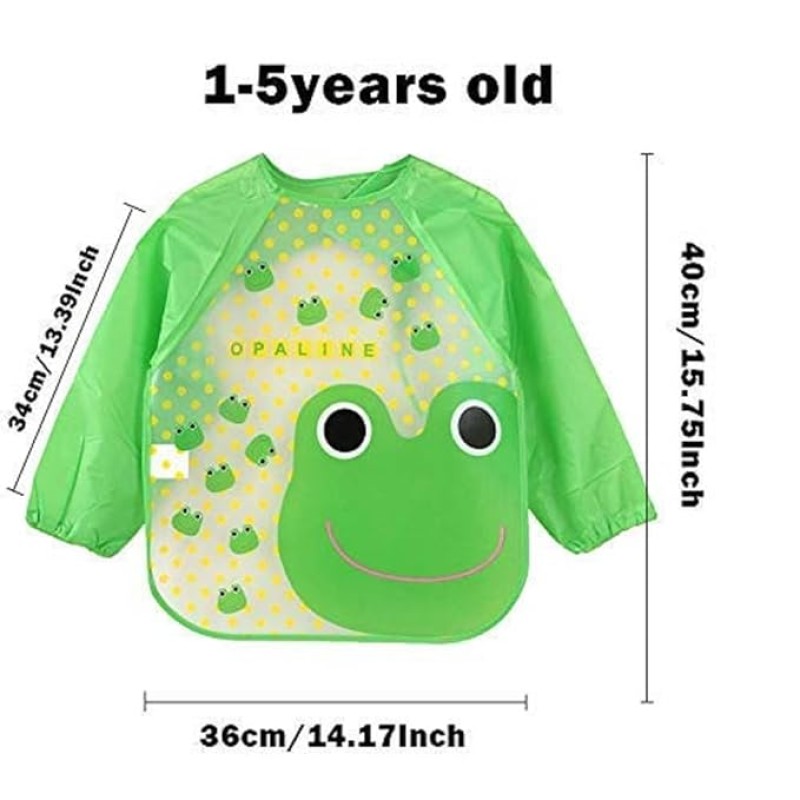 BabyGo Washable 2 Pcs Long Sleeve Bibs, Waterproof Baby Bibs, Toddler Sleeved Bib, Baby Smock for Eating Feeding, 6-24 Months (Multicolor) BabyGo Washable 2 Pcs Long Sleeve Bibs, Waterproof Baby Bibs, Toddler Sleeved Bib, Baby Smock for Eating Feeding, 6-24 Months (Multicolor)
