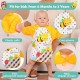 BabyGo Washable 2 Pcs Long Sleeve Bibs, Waterproof Baby Bibs, Toddler Sleeved Bib, Baby Smock for Eating Feeding, 6-24 Months (Multicolor)