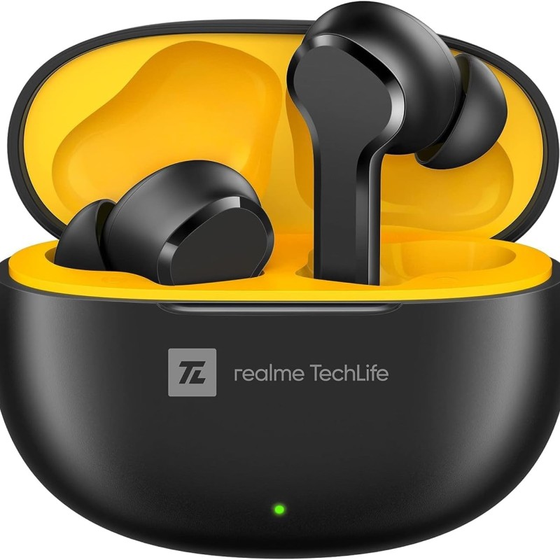 realme TechLife Buds T100 Bluetooth Truly Wireless in Ear Earbuds with mic, AI ENC for Calls, Google Fast Pair, 28 Hours Total Playback with Fast Char realme TechLife Buds T100 Bluetooth Truly Wireless in Ear Earbuds with mic, AI ENC for Calls, Google Fast Pair, 28 Hours Total Playback with Fast Char