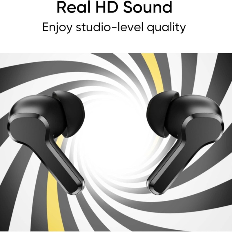 realme TechLife Buds T100 Bluetooth Truly Wireless in Ear Earbuds with mic, AI ENC for Calls, Google Fast Pair, 28 Hours Total Playback with Fast Char realme TechLife Buds T100 Bluetooth Truly Wireless in Ear Earbuds with mic, AI ENC for Calls, Google Fast Pair, 28 Hours Total Playback with Fast Char