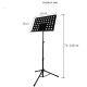 Techtest Music Stand for Notes Height & Angle Adjustable Orchestral Stand Conductor Sheet Stand and Music Sheet Clip Holder Notation Stand for Singers Lyrics Stand Folding Musical Instruments