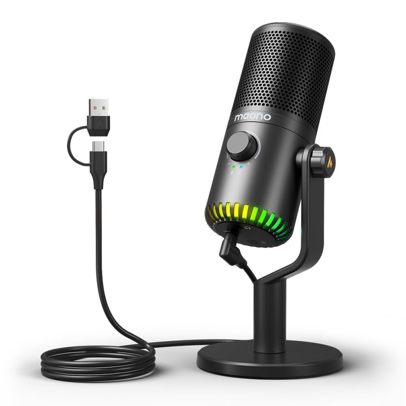 (Refurbished) MAONO DM30 Programmable Condenser Gaming Mic, USB Podcast Microphone with Mic Gain for Gaming, YouTube, Video Recording, Vlogging, PC, Laptop (Refurbished) MAONO DM30 Programmable Condenser Gaming Mic, USB Podcast Microphone with Mic Gain for Gaming, YouTube, Video Recording, Vlogging, PC, Laptop