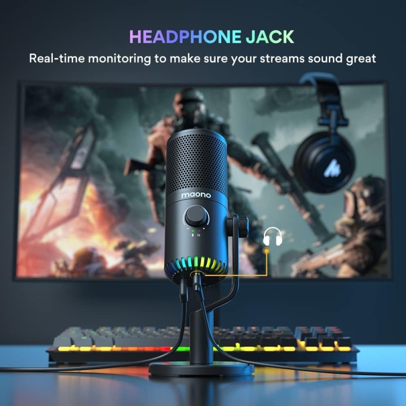 (Refurbished) MAONO DM30 Programmable Condenser Gaming Mic, USB Podcast Microphone with Mic Gain for Gaming, YouTube, Video Recording, Vlogging, PC, Laptop (Refurbished) MAONO DM30 Programmable Condenser Gaming Mic, USB Podcast Microphone with Mic Gain for Gaming, YouTube, Video Recording, Vlogging, PC, Laptop
