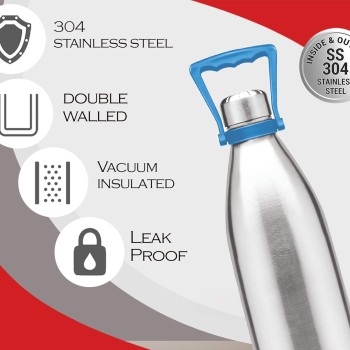 Milton Duo 2200 Thermosteel 24 Hours Hot and Cold Water Bottle with Handle, 2.02 litres, Silver & milton thermosteel flip lid Flask, 1000 milliliters, Silver Milton Duo 2200 Thermosteel 24 Hours Hot and Cold Water Bottle with Handle, 2.02 litres, Silver & milton thermosteel flip lid Flask, 1000 milliliters, Silver