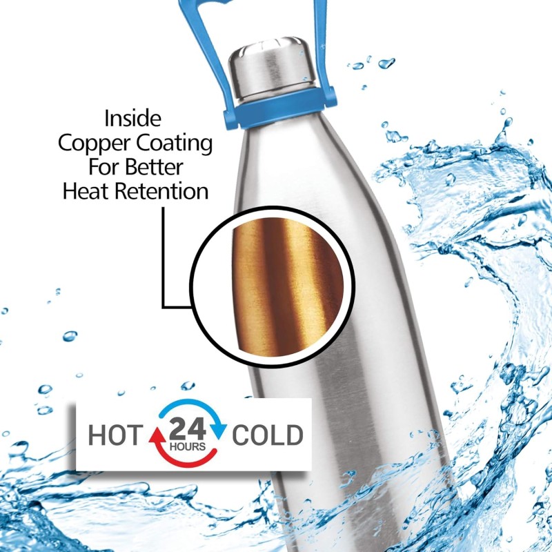 Milton Duo 2200 Thermosteel 24 Hours Hot and Cold Water Bottle with Handle, 2.02 litres, Silver & milton thermosteel flip lid Flask, 1000 milliliters, Silver Milton Duo 2200 Thermosteel 24 Hours Hot and Cold Water Bottle with Handle, 2.02 litres, Silver & milton thermosteel flip lid Flask, 1000 milliliters, Silver