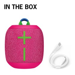 Ultimate Ears WONDERBOOM 3, Small Portable Wireless Bluetooth Speaker, Big Bass 360-Degree Sound for Outdoors, Waterproof, Dustproof IP67, Floatable, 40 m Range - Pink