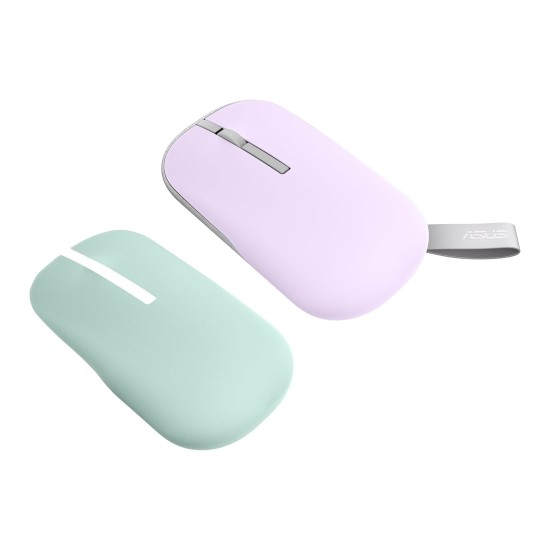 ASUS MD100 Marshmallow/Silent, Adj. DPI, Multi-Mode, with Brave Green Cover Wireless Optical Mouse (2.4GHz Wireless, Bluetooth, Lilac Mist Purple)