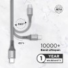 Lenovo USB C to Type-C Tangle-free Aramid fiber braided 1.2m cable with Fast PD charging(upto 100W support) & 480 MBPS data transmission, certified 10000+ bend lifespan, Metallic Grey Lenovo USB C to Type-C Tangle-free Aramid fiber braided 1.2m cable with Fast PD charging(upto 100W support) & 480 MBPS data transmission, certified 10000+ bend lifespan, Metallic Grey