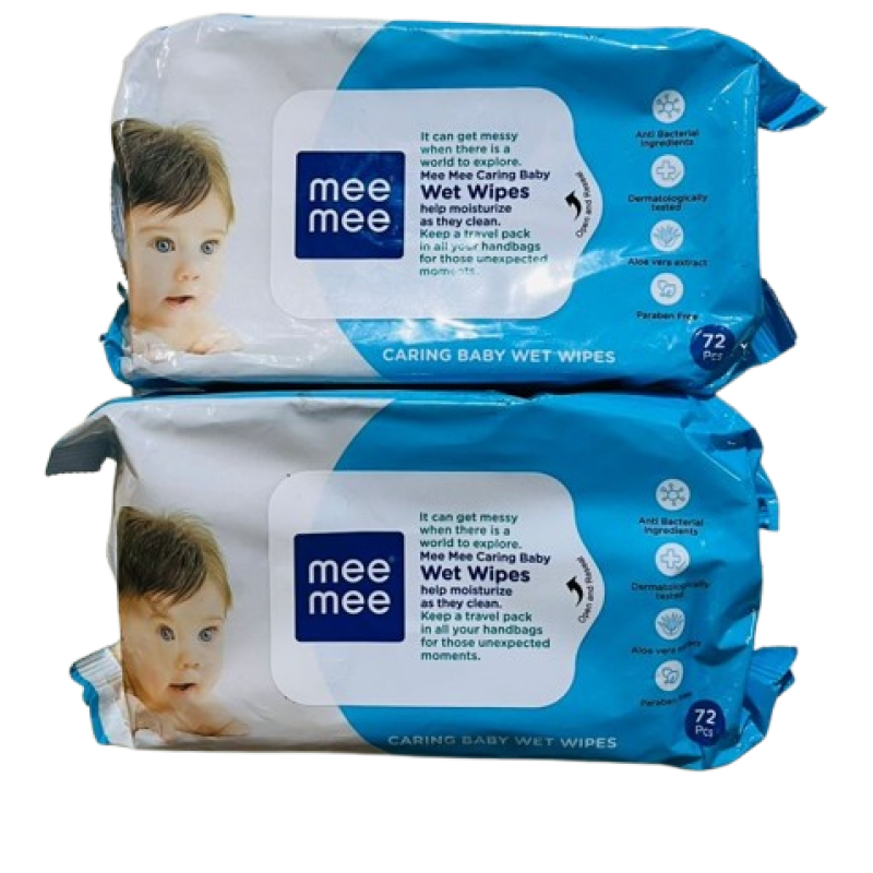 Mee Mee Soft Gentle Baby Wet Wipes (72 Wipes) Pack of 4 | Infused with Aloe Vera and Vitamin E | Paraben & Sulphate Free | Cleansing Wipes | Wipes Combo for Babies