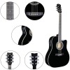 Juarez JRB41C/BK-EQ 41 Inch Acoustic Guitar Kit with Truss Rod, Solid Linden Wood, Ziko Strings, Pearl Rosette, Rosewood Fretboard & Bridge, Die Cast Machine with Picks, Strap, Strings & Bag Black